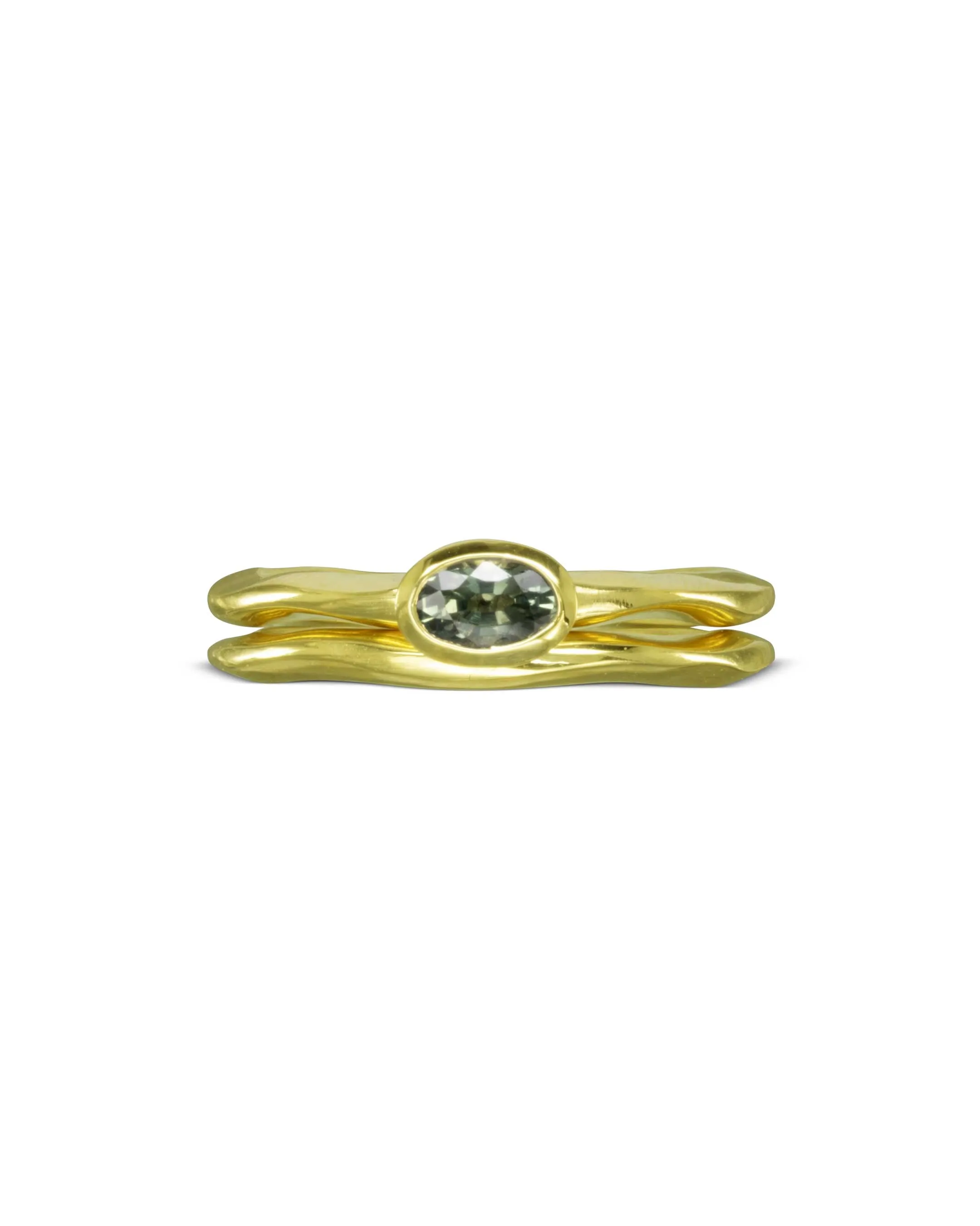 Dainty Green Sapphire Engagement Ring
