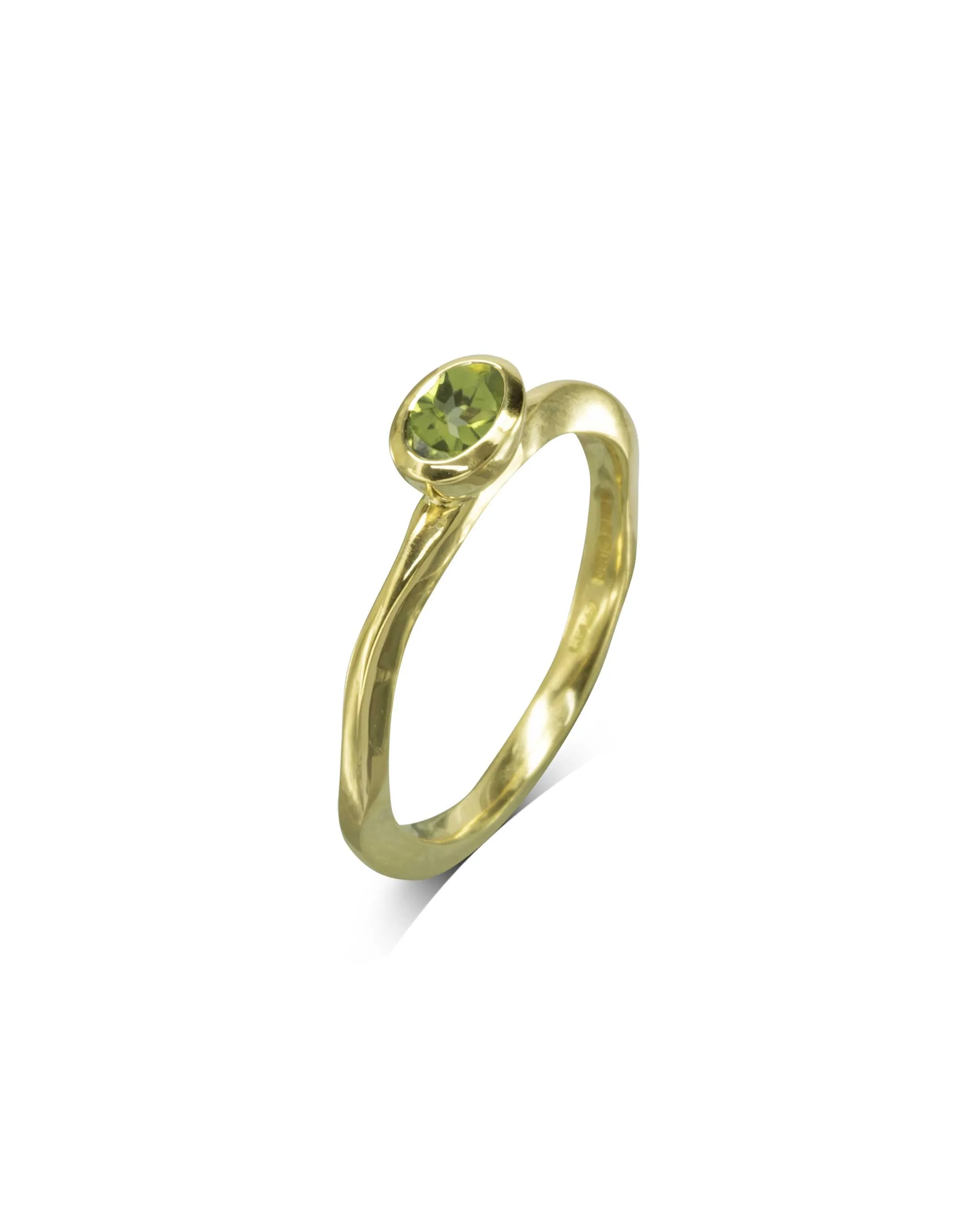 Dainty Green Sapphire Engagement Ring