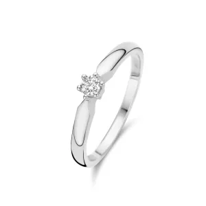 De la Paix Sybil 14 karat white gold ring with diamond 0.10 carat