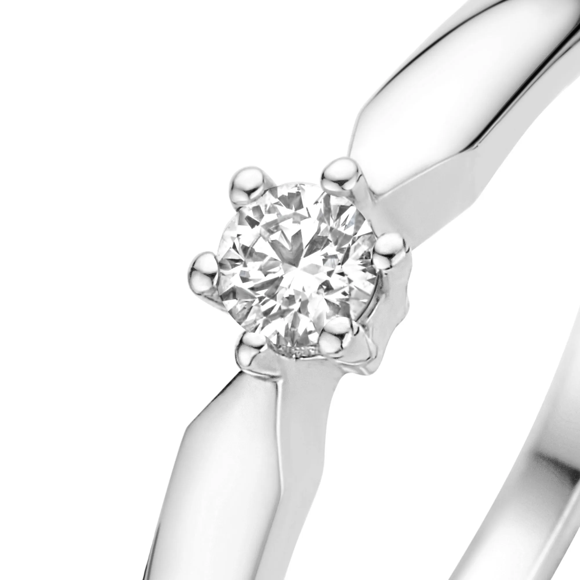 De la Paix Sybil 14 karat white gold ring with diamond 0.10 carat