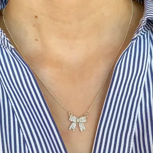 Dora Bow Silver Necklace By Meghan Browne
