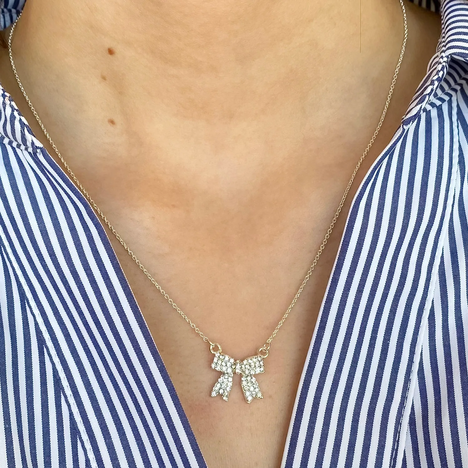 Dora Bow Silver Necklace By Meghan Browne