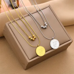 Double Layered Classic Letter Stainless Steel Necklace Charm Jewelry NCJSO16 G