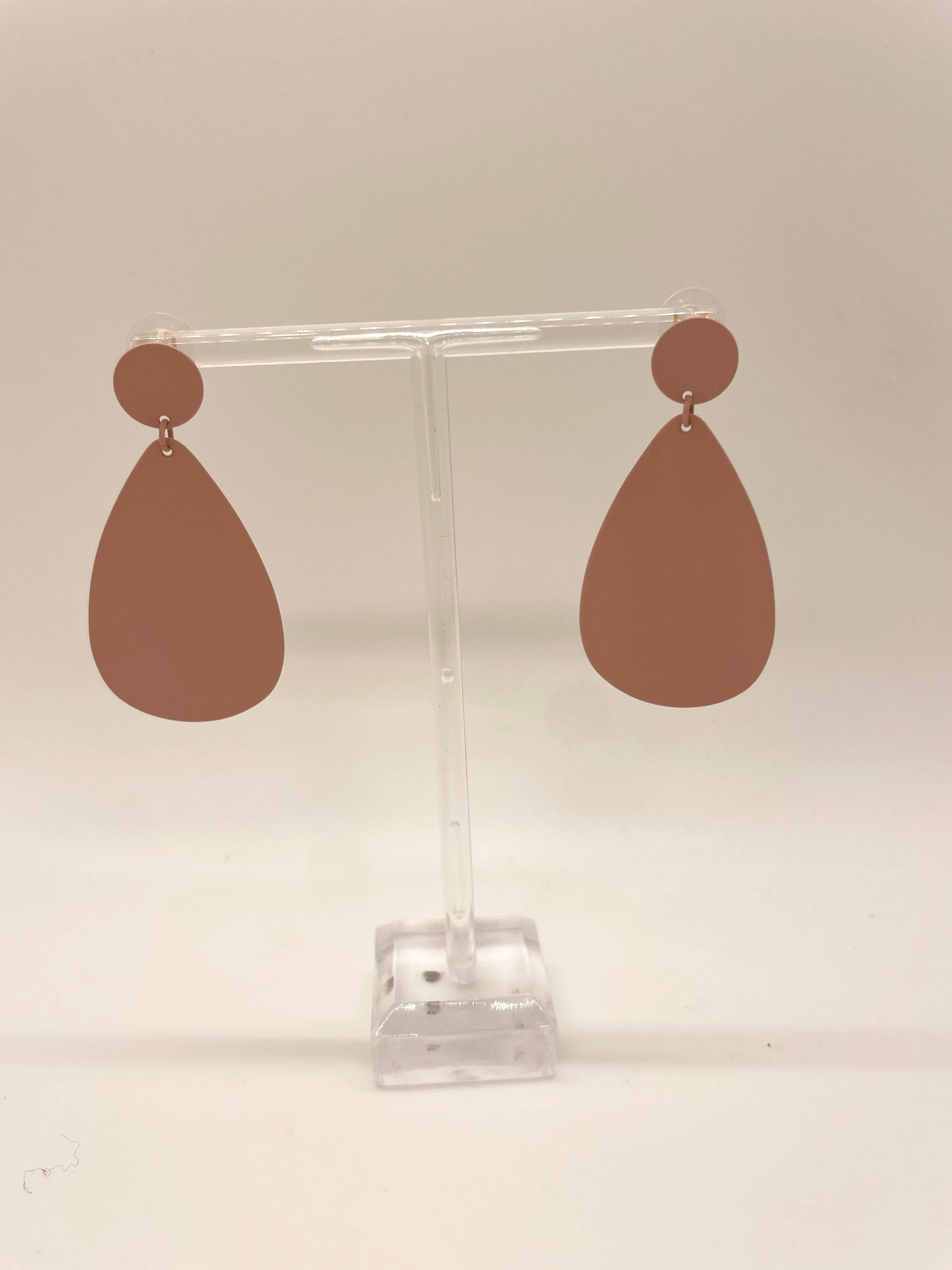 Dusty Pink Oval Earrings