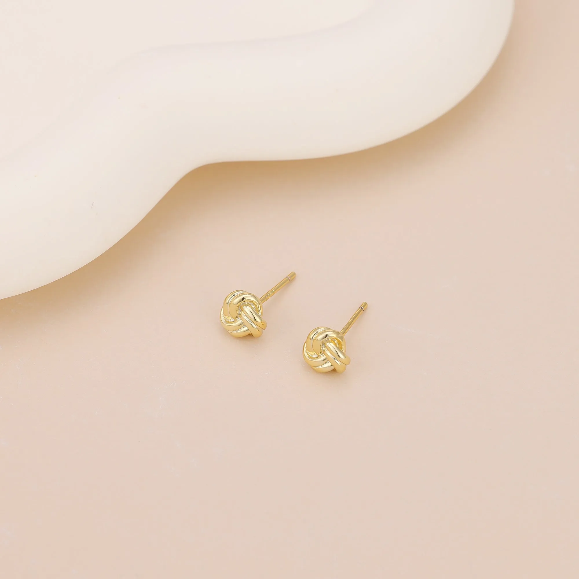 E171 dainty love knot stud earrings