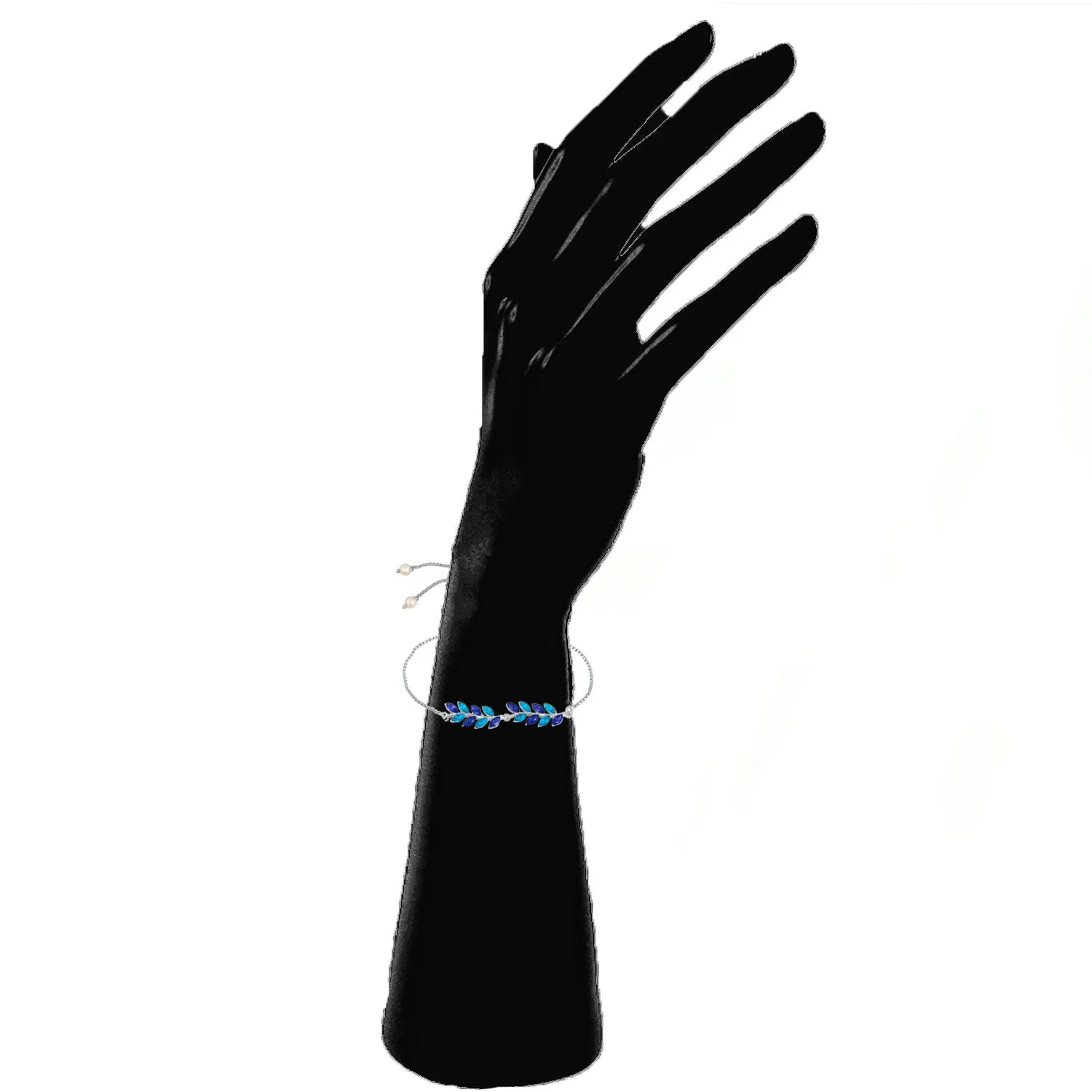 Elegant Leafy Designer adjustable crystal Bracelet