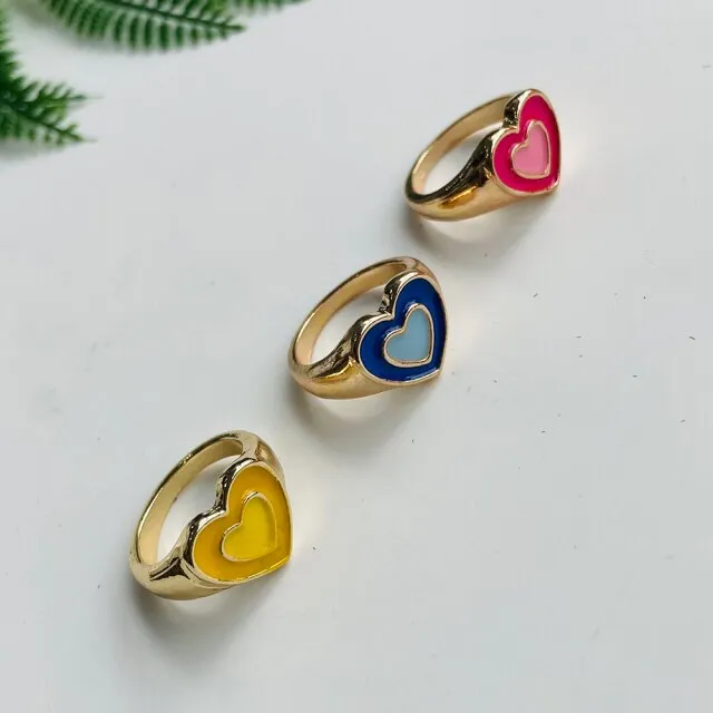 Fashion for Women Simple Cute Dripping Oil Enamel Ring