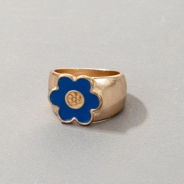 Fashion for Women Simple Cute Dripping Oil Enamel Ring