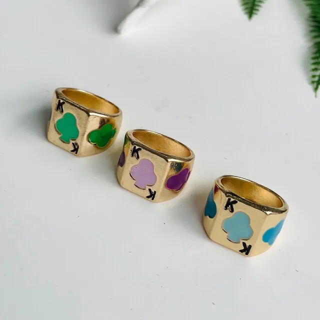 Fashion for Women Simple Cute Dripping Oil Enamel Ring