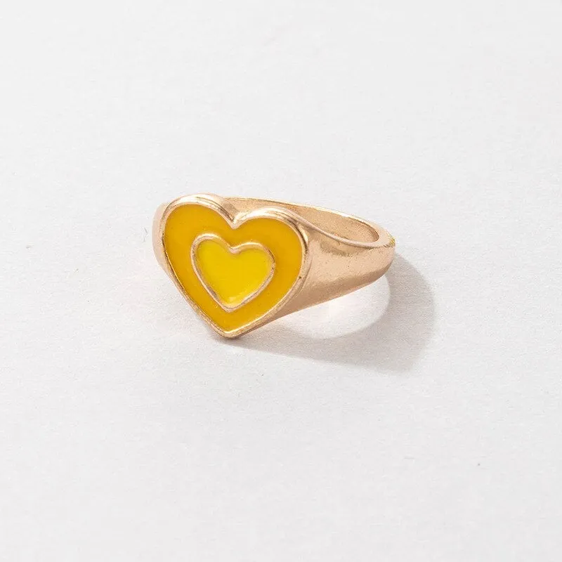 Fashion for Women Simple Cute Dripping Oil Enamel Ring