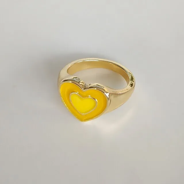Fashion for Women Simple Cute Dripping Oil Enamel Ring