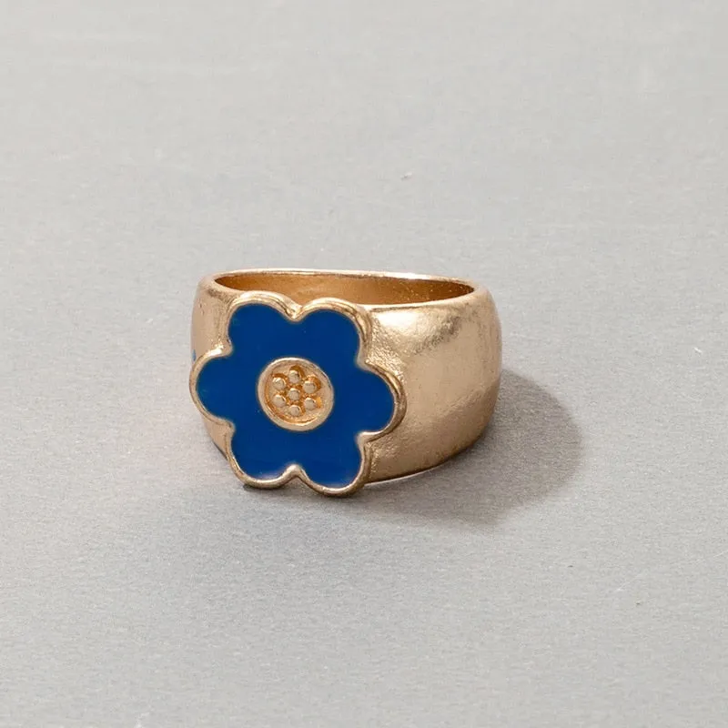 Fashion for Women Simple Cute Dripping Oil Enamel Ring