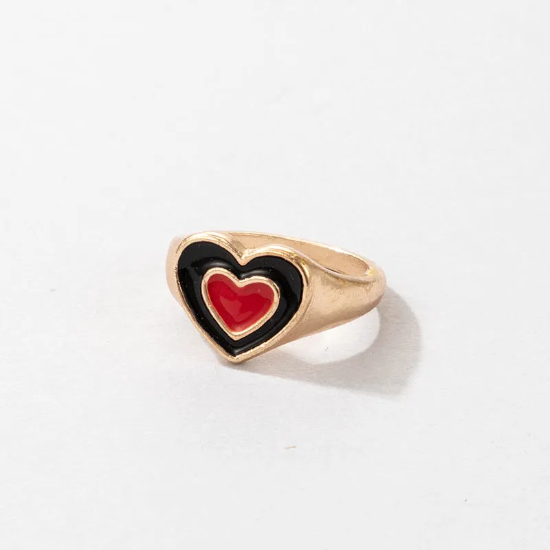 Fashion for Women Simple Cute Dripping Oil Enamel Ring