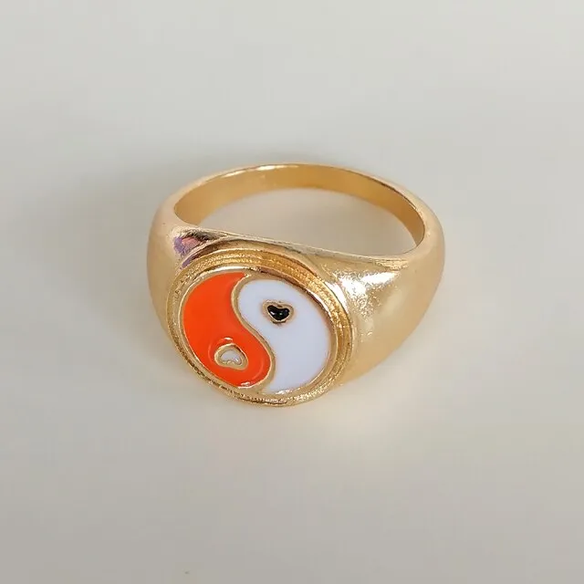 Fashion for Women Simple Cute Dripping Oil Enamel Ring