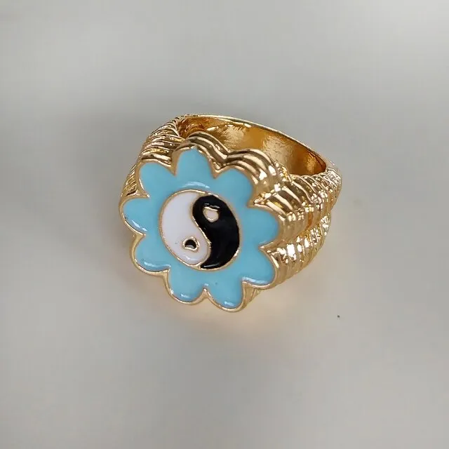 Fashion for Women Simple Cute Dripping Oil Enamel Ring
