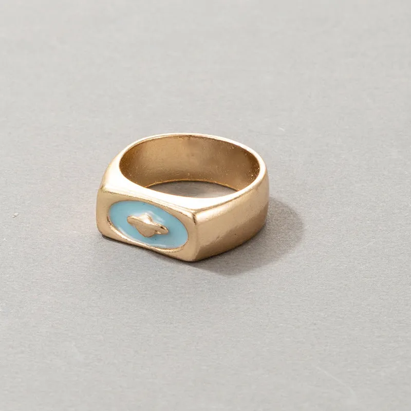 Fashion for Women Simple Cute Dripping Oil Enamel Ring