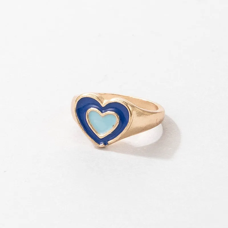 Fashion for Women Simple Cute Dripping Oil Enamel Ring