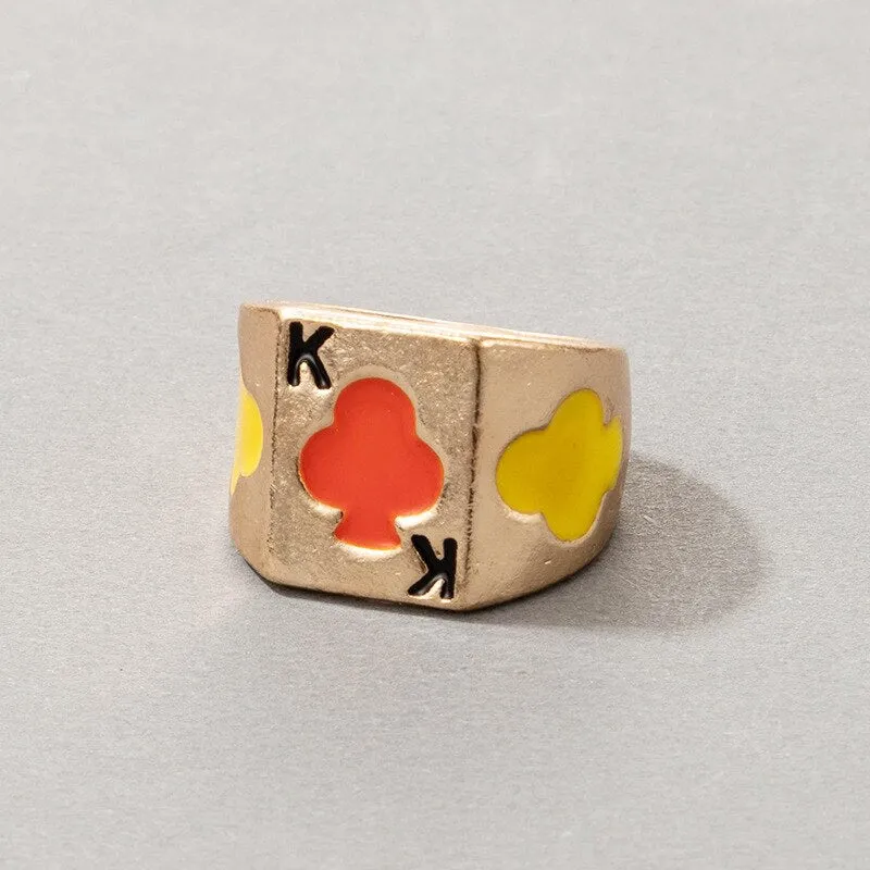Fashion for Women Simple Cute Dripping Oil Enamel Ring