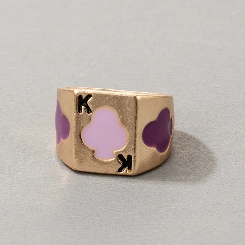 Fashion for Women Simple Cute Dripping Oil Enamel Ring