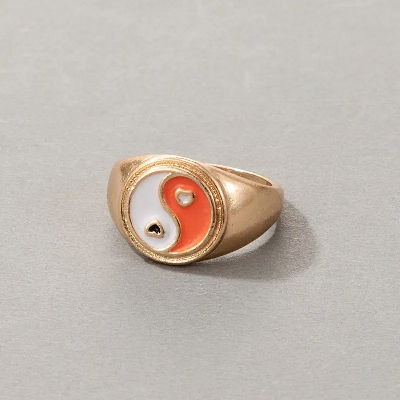 Fashion for Women Simple Cute Dripping Oil Enamel Ring