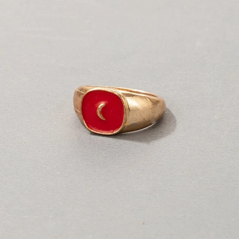 Fashion for Women Simple Cute Dripping Oil Enamel Ring