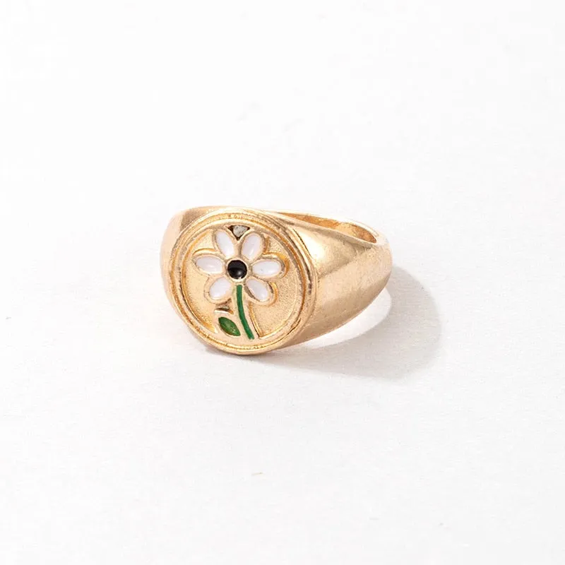 Fashion for Women Simple Cute Dripping Oil Enamel Ring
