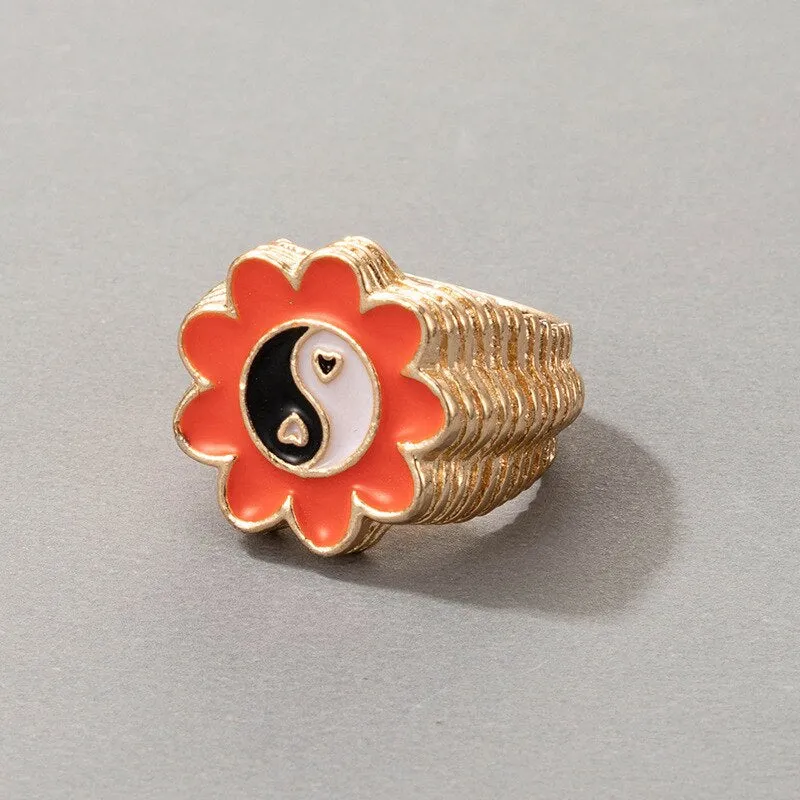 Fashion for Women Simple Cute Dripping Oil Enamel Ring