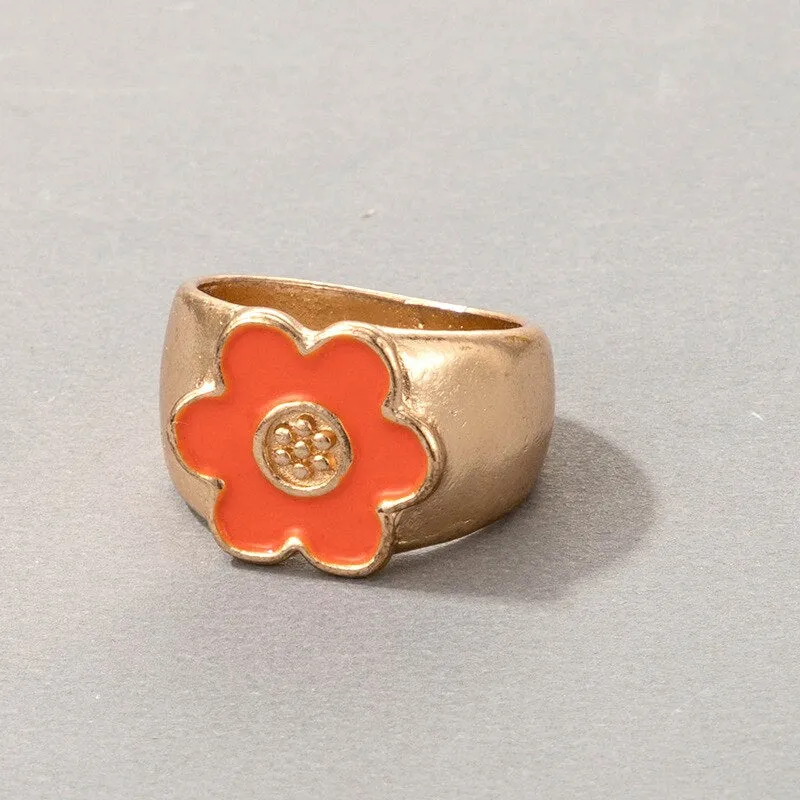Fashion for Women Simple Cute Dripping Oil Enamel Ring