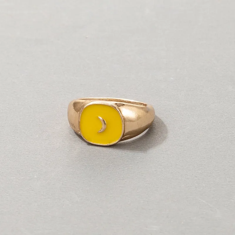 Fashion for Women Simple Cute Dripping Oil Enamel Ring