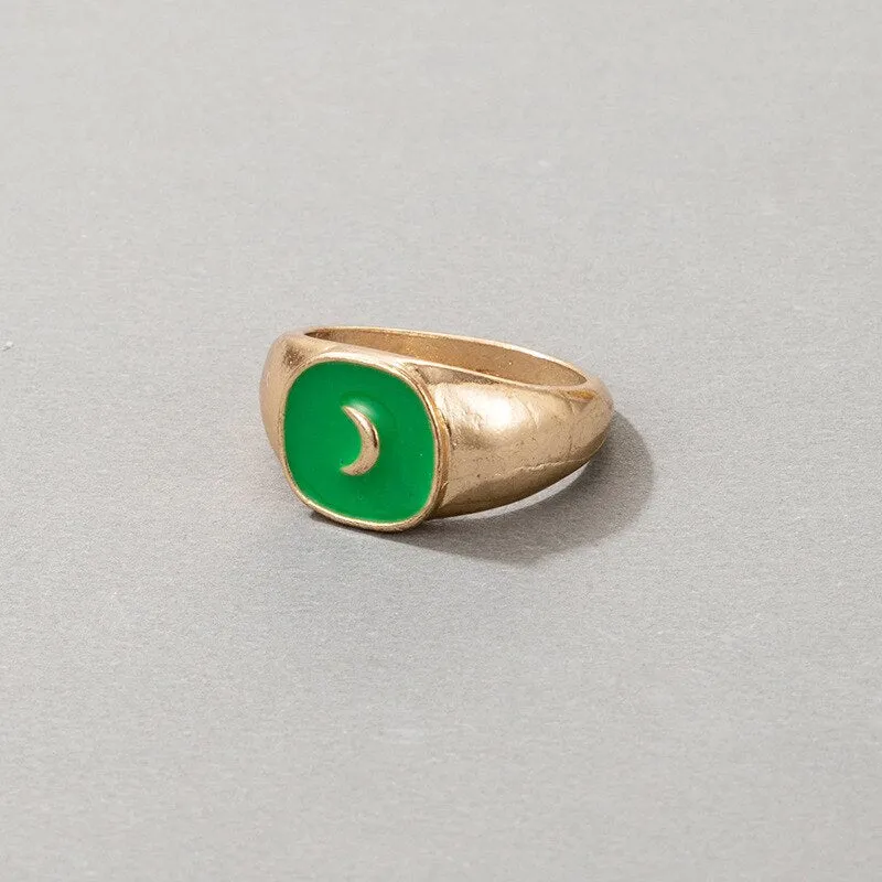 Fashion for Women Simple Cute Dripping Oil Enamel Ring