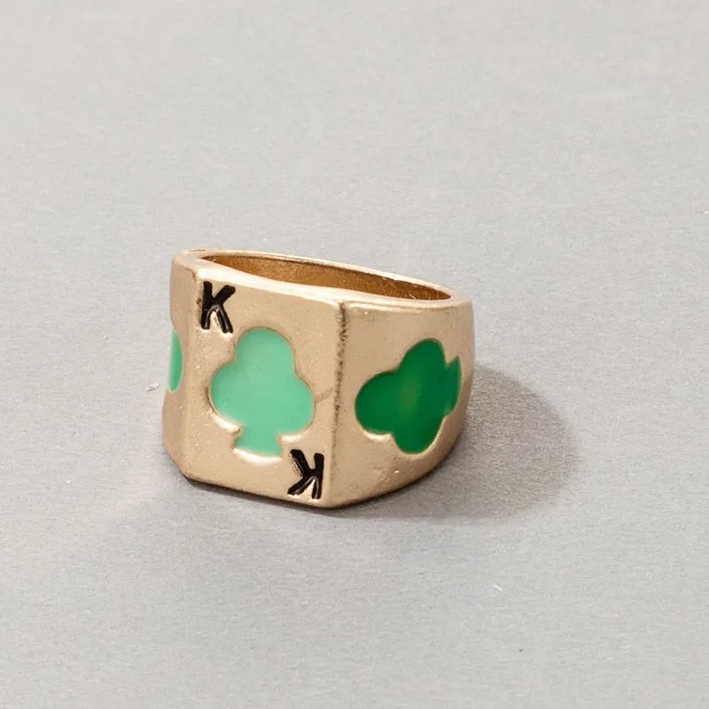 Fashion for Women Simple Cute Dripping Oil Enamel Ring