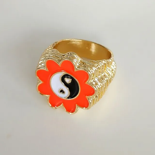 Fashion for Women Simple Cute Dripping Oil Enamel Ring