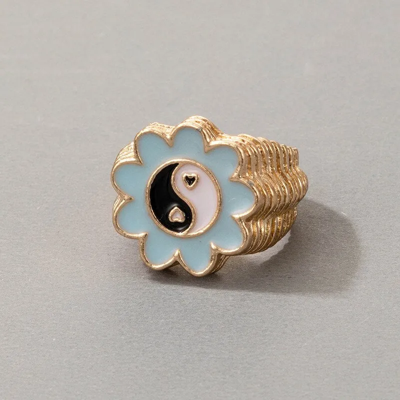Fashion for Women Simple Cute Dripping Oil Enamel Ring