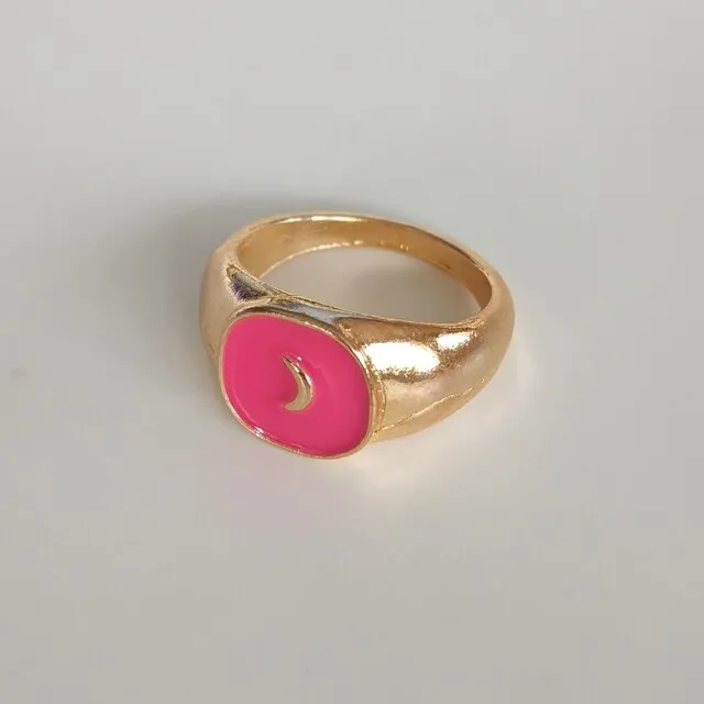 Fashion for Women Simple Cute Dripping Oil Enamel Ring