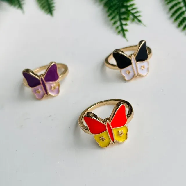 Fashion for Women Simple Cute Dripping Oil Enamel Ring