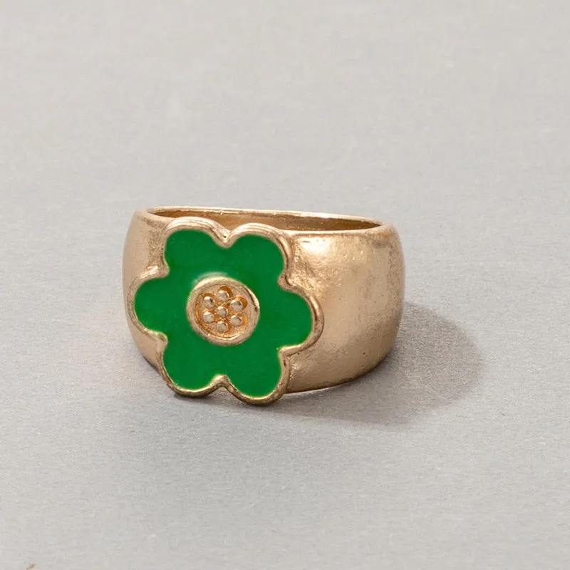 Fashion for Women Simple Cute Dripping Oil Enamel Ring