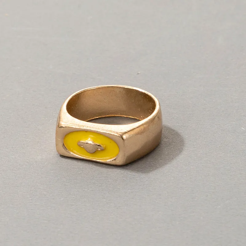 Fashion for Women Simple Cute Dripping Oil Enamel Ring