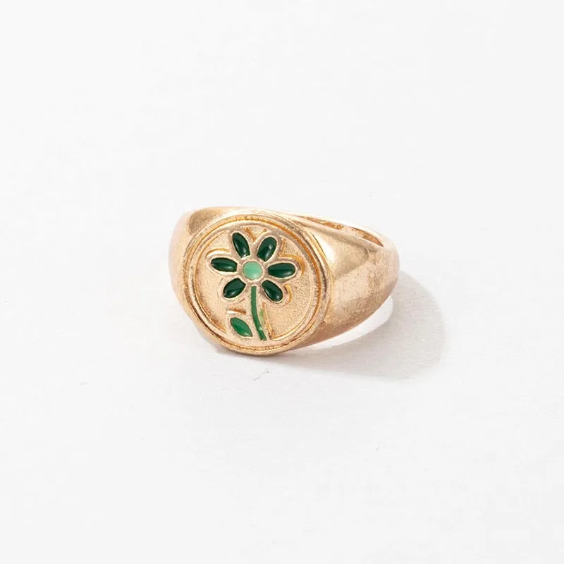 Fashion for Women Simple Cute Dripping Oil Enamel Ring