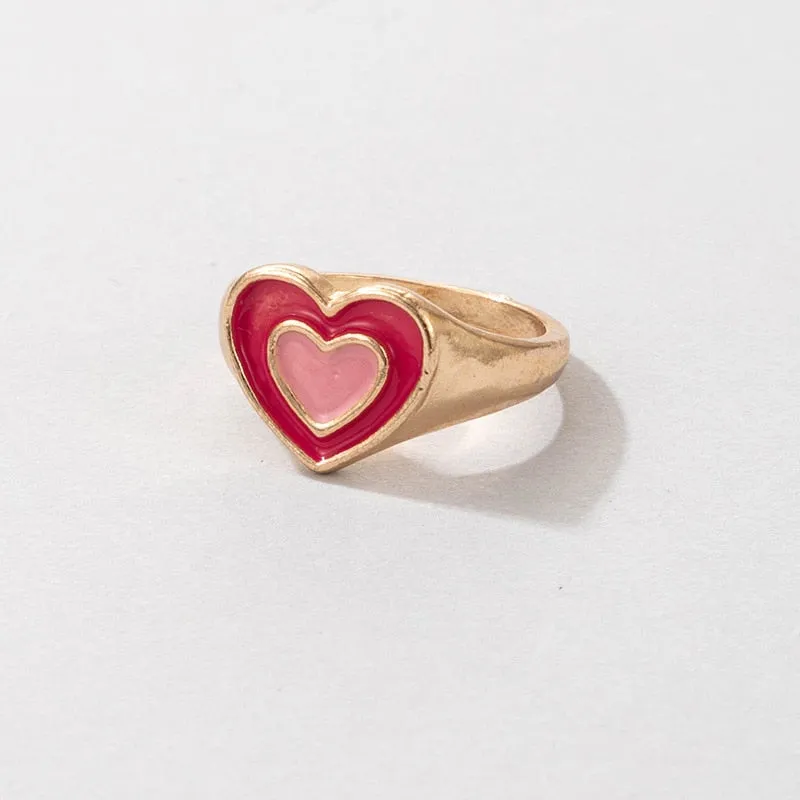 Fashion for Women Simple Cute Dripping Oil Enamel Ring