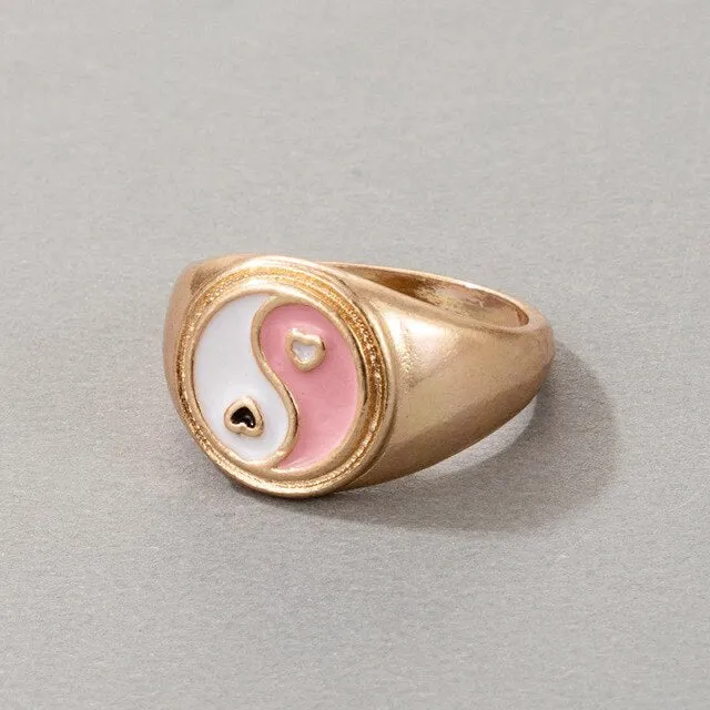 Fashion for Women Simple Cute Dripping Oil Enamel Ring