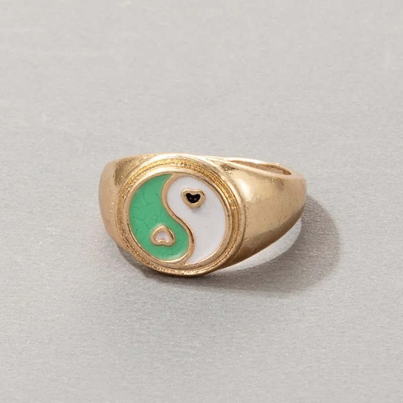 Fashion for Women Simple Cute Dripping Oil Enamel Ring