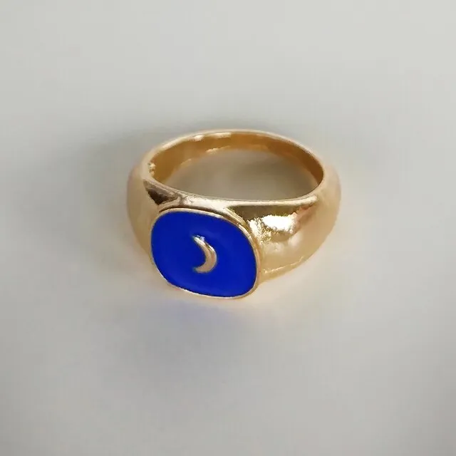 Fashion for Women Simple Cute Dripping Oil Enamel Ring