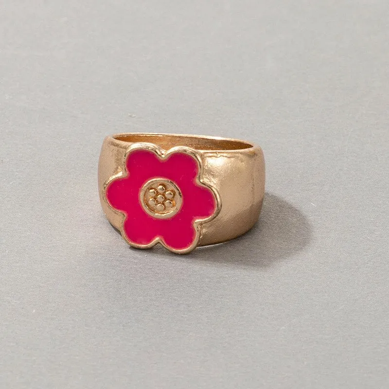 Fashion for Women Simple Cute Dripping Oil Enamel Ring