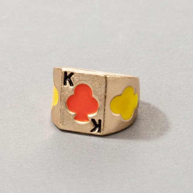 Fashion for Women Simple Cute Dripping Oil Enamel Ring