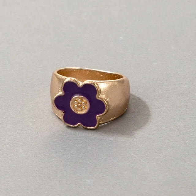 Fashion for Women Simple Cute Dripping Oil Enamel Ring
