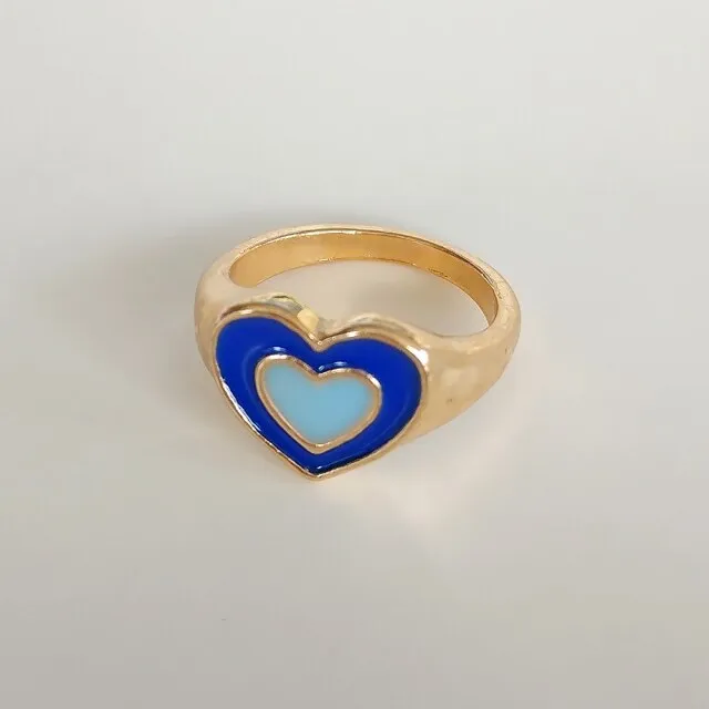 Fashion for Women Simple Cute Dripping Oil Enamel Ring