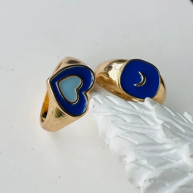 Fashion for Women Simple Cute Dripping Oil Enamel Ring