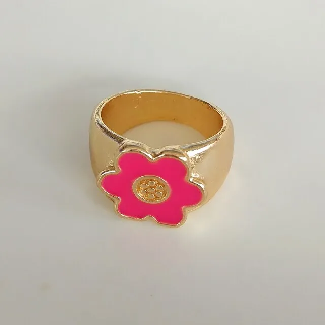 Fashion for Women Simple Cute Dripping Oil Enamel Ring