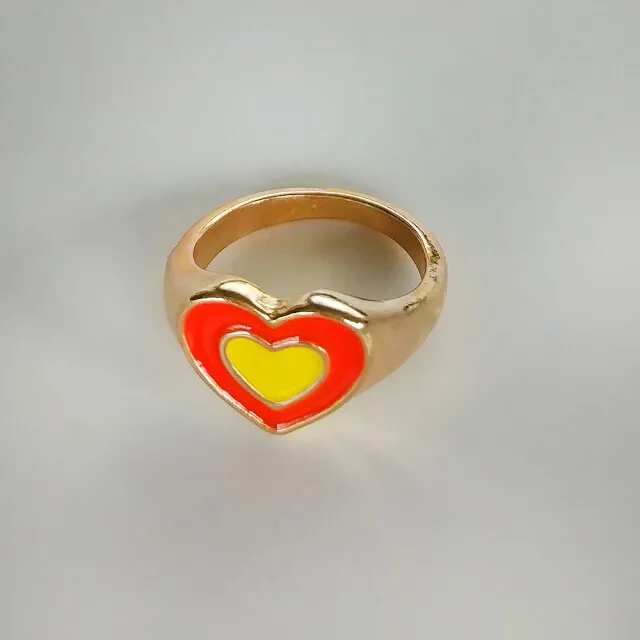 Fashion for Women Simple Cute Dripping Oil Enamel Ring