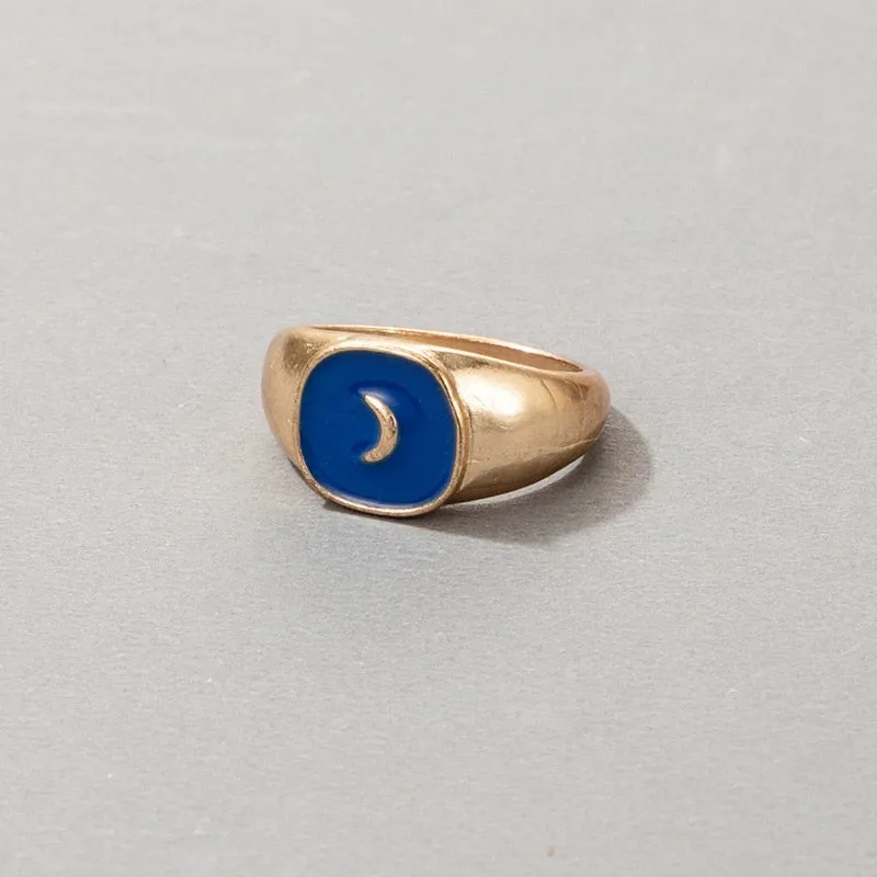 Fashion for Women Simple Cute Dripping Oil Enamel Ring